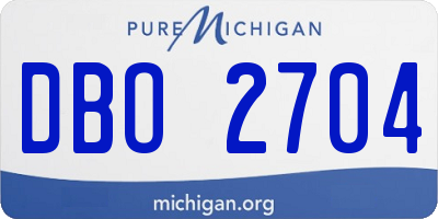 MI license plate DBO2704