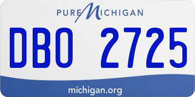 MI license plate DBO2725