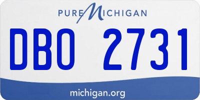 MI license plate DBO2731
