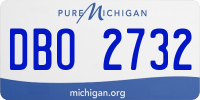 MI license plate DBO2732