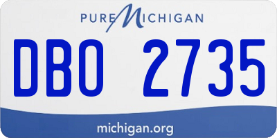 MI license plate DBO2735