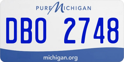 MI license plate DBO2748