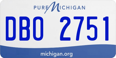 MI license plate DBO2751