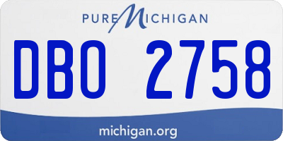 MI license plate DBO2758