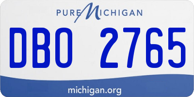 MI license plate DBO2765
