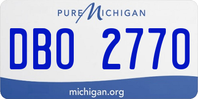 MI license plate DBO2770