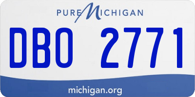 MI license plate DBO2771