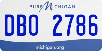 MI license plate DBO2786