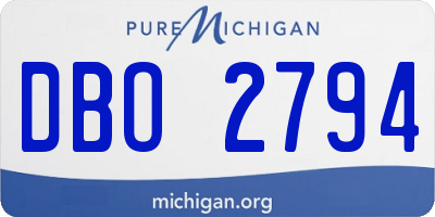 MI license plate DBO2794