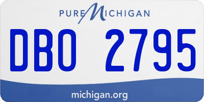 MI license plate DBO2795