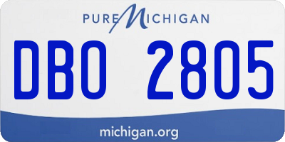 MI license plate DBO2805