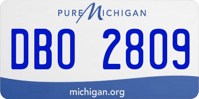 MI license plate DBO2809