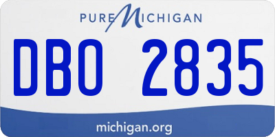 MI license plate DBO2835