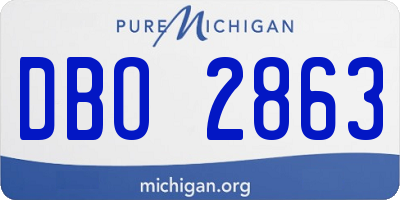 MI license plate DBO2863