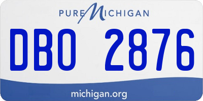 MI license plate DBO2876