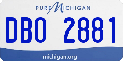MI license plate DBO2881