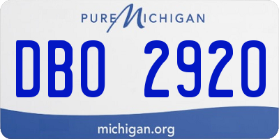 MI license plate DBO2920