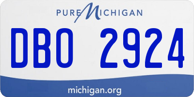 MI license plate DBO2924