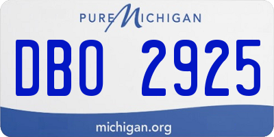 MI license plate DBO2925