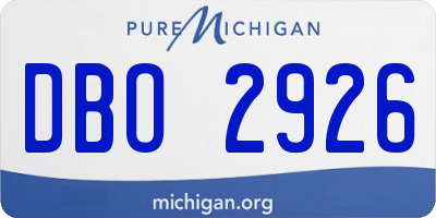 MI license plate DBO2926