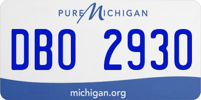 MI license plate DBO2930