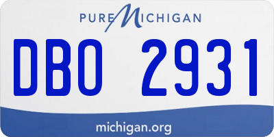 MI license plate DBO2931