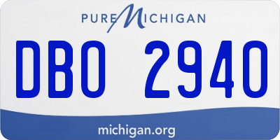 MI license plate DBO2940