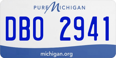 MI license plate DBO2941