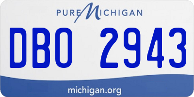 MI license plate DBO2943