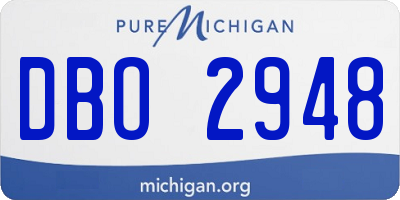 MI license plate DBO2948