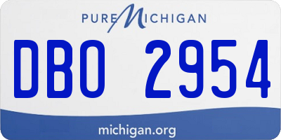 MI license plate DBO2954