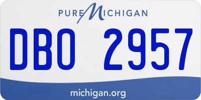 MI license plate DBO2957