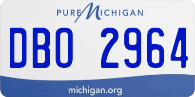 MI license plate DBO2964