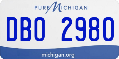 MI license plate DBO2980