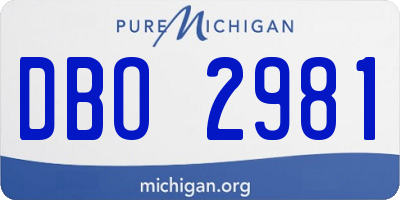 MI license plate DBO2981