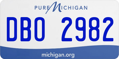 MI license plate DBO2982