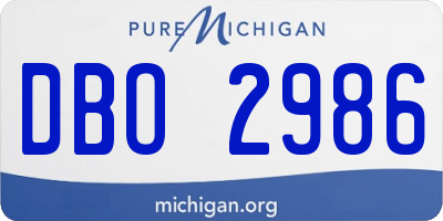 MI license plate DBO2986