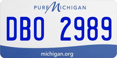MI license plate DBO2989
