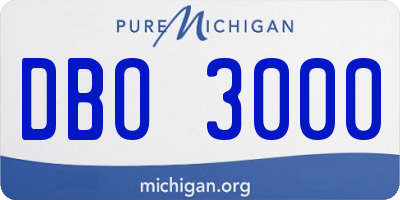 MI license plate DBO3000