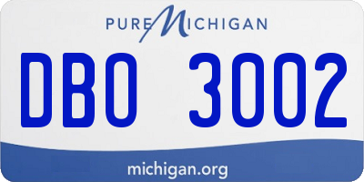 MI license plate DBO3002