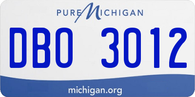 MI license plate DBO3012