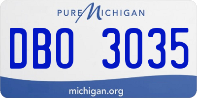 MI license plate DBO3035