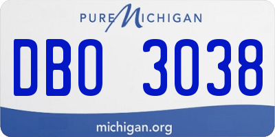 MI license plate DBO3038