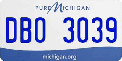 MI license plate DBO3039