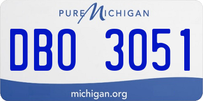 MI license plate DBO3051