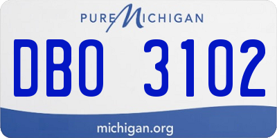 MI license plate DBO3102