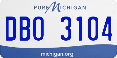 MI license plate DBO3104