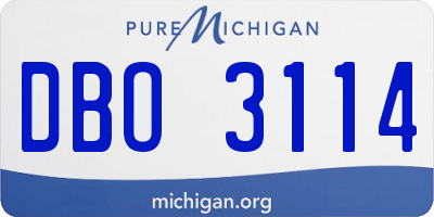 MI license plate DBO3114