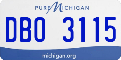 MI license plate DBO3115