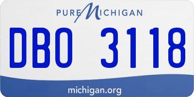 MI license plate DBO3118